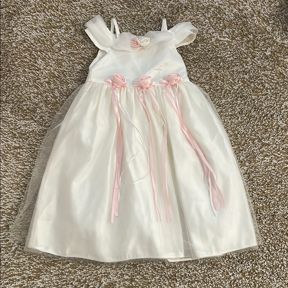 Cinderella White and Pink Formal Kids Dress